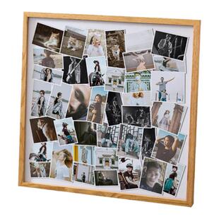 DIY定制相框拍立得洗照片情侣毕业纪念贴礼物做成挂墙实木相册框