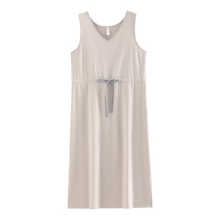 悦内睡裙女士睡衣夏季莫代尔背心无袖夏天冰丝薄款带胸垫连衣裙子