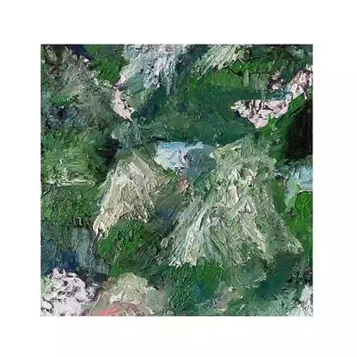 手工油画绿色挂画手绘肌理装饰画