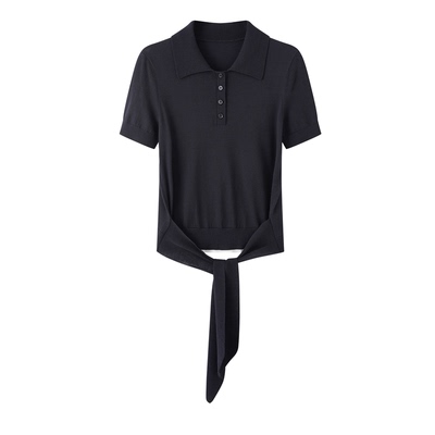 艾诺丝锦瑟短袖针织衫直筒牛仔裤