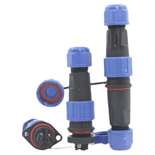 威勒LD16圆形防水航空插头插座免焊接2芯3针4P公母对接后螺母安装