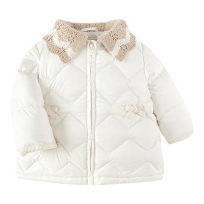 巴拉巴拉儿童轻薄羽绒服女童冬季外套拼接毛织领甜美精致气质时髦