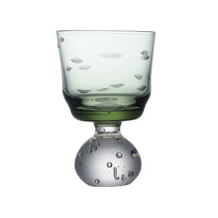 {烟波桃叶西陵路 轻鸥聚别}中古vintage绿色水晶杯 酒杯玻璃杯ins