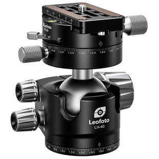 leofoto/徕图LH-40PR低重心双全景球形云台带5档全景分度盘夹座三脚架独脚架万向云台