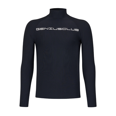 GENIUSCLUB新品美式潮流胸口印花赛车机能修身打底纯色印花长袖
