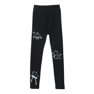 女童打底裤加绒加厚冬装2025新款中大童儿童黑色高弹力保暖裤子潮