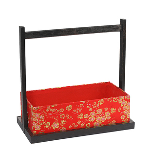 丁峰·港式国风禮篮手工木质绣金手提篮水果花篮国潮宫廷风礼品篮