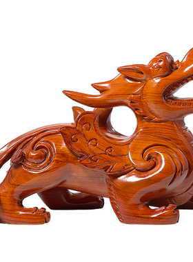 刺史花梨木貔貅摆件桌面摆放