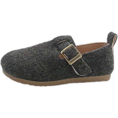 2026春秋新款韩版儿童毛呢勃肯鞋