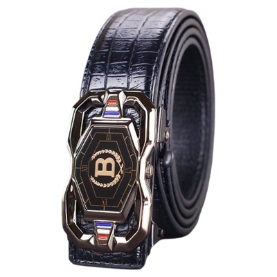 男士鳄鱼纹自动扣皮带