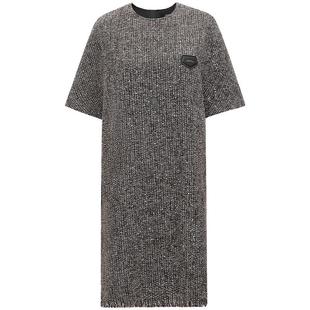 COCOBELLA小香风亮片花纱毛边编织花呢气质通勤连衣裙FR192