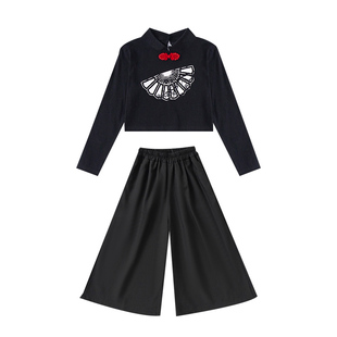 儿童中国风服装元旦演出服合唱服汉服表演古装女童爵士舞街舞潮服