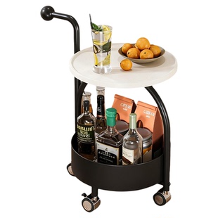 中古风客厅移动小推车餐车家用边几零食置物架茶几床头小桌子边几