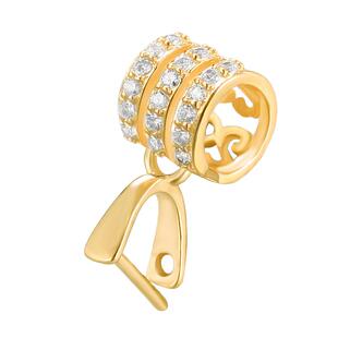 925纯银吊坠扣头银扣头配件翡翠扣玉坠佛公扣头18K金扣平安扣夹扣