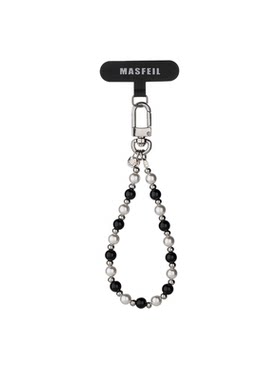 MASFEIL ×  黑玛瑙珍珠手机挂链挂绳短款挂链绳子适用苹果17手机壳配件包包挂件挂饰网红防丢迷你女高级感
