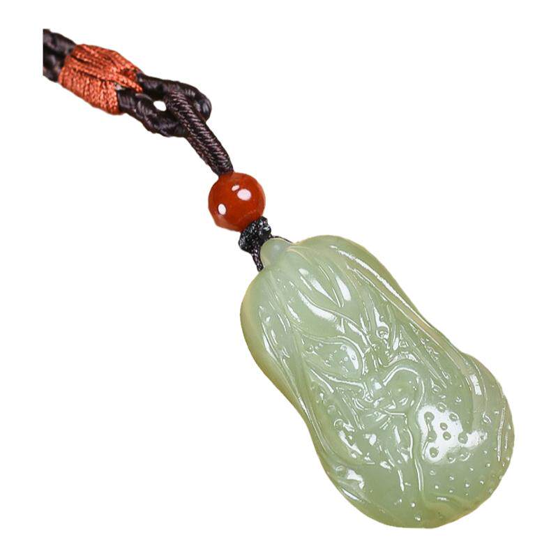 天然和田玉百财白菜吊坠