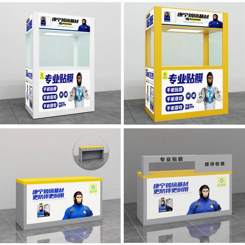 J^新款手机维修台灯箱接待台贴膜柜工作前台手机体验台配件柜收,商业/办公家具,接待台,淘宝优惠券,粉丝福利购,淘宝优惠卷