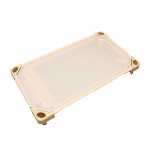 儿童托管班透气网布床午睡幼儿园单人小床午休床帆布叠叠幼儿网床