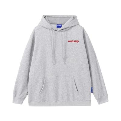 WASSUP美式字母潮牌灰色卫衣女