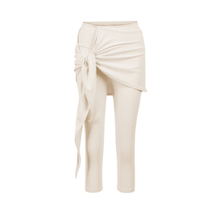 OTHERSTORE 高腰不规则系带修身中裤女外穿显瘦高弹运动瑜伽裤子