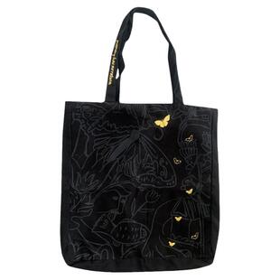 觉醒年代《月下蝶影》刺绣蝴蝶 小清新简约设计感 单肩帆布女包