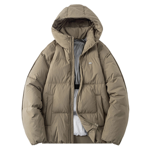 2025冬季新款国标90鸭绒连帽羽绒服男士宽松休闲保暖时尚上衣潮