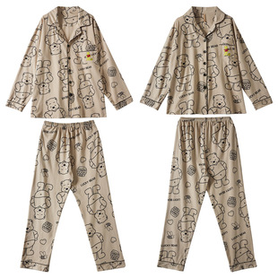 纯棉布料100全棉情侣睡衣秋冬季长袖2026新款秋冬款加厚家居服