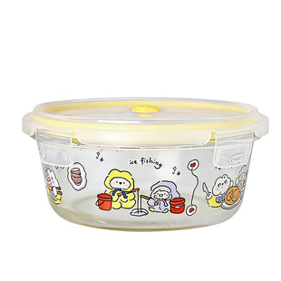 新款微波炉成人玻璃保鲜盒带盖加热专用饭盒食品级圆形冰箱密封碗