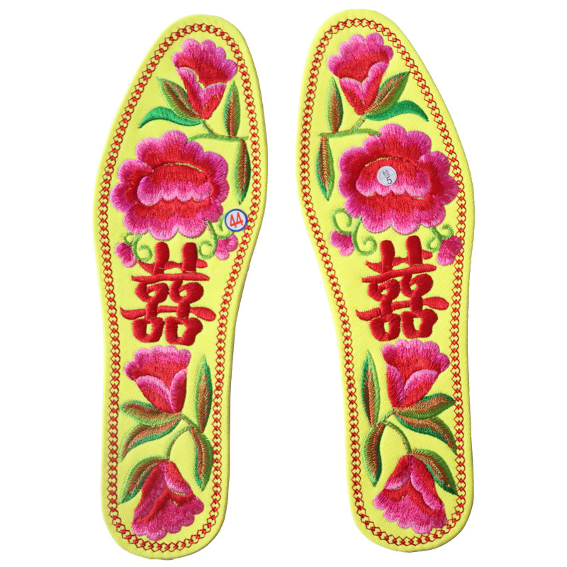 本命年结婚绣花鞋垫浴火凤凰