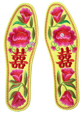 本命年结婚绣花鞋垫浴火凤凰