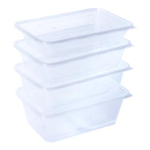 一次性餐盒家用塑料盒长方形透明加厚带盖商用外卖打包盒