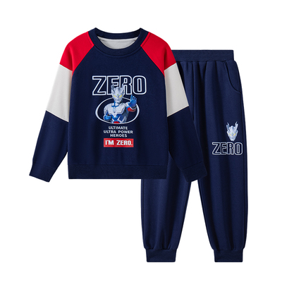 奥特曼儿童卫衣套装2025秋冬款男童新款加绒外套运动两件套女童装