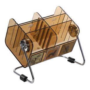 中古风旋转化妆品收纳盒高级感桌面梳妆台口红眼影化妆刷筒置物架