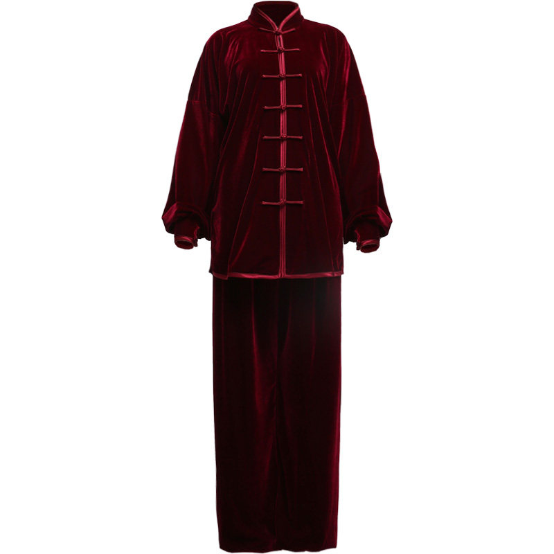 秋冬加厚保暖不倒金丝绒太极服男太极服