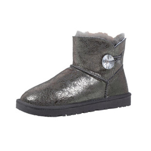 反季促销防水雪地靴女皮毛一体低筒真皮纯羊毛防水牛皮保暖面包鞋