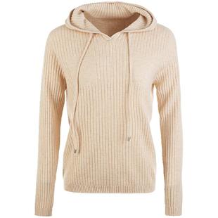 名师路绵羊毛连帽针织衫女冬季新款直筒套头衫上衣长袖时尚