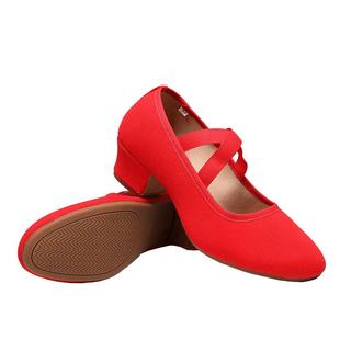 广场舞鞋女帆布软底布鞋舞蹈鞋成人四季演出红舞鞋低跟舒适跳舞鞋