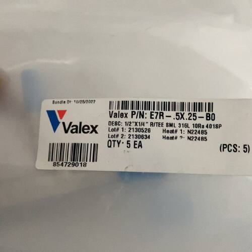 议价Valex三通管接头E7R.5X.25B0