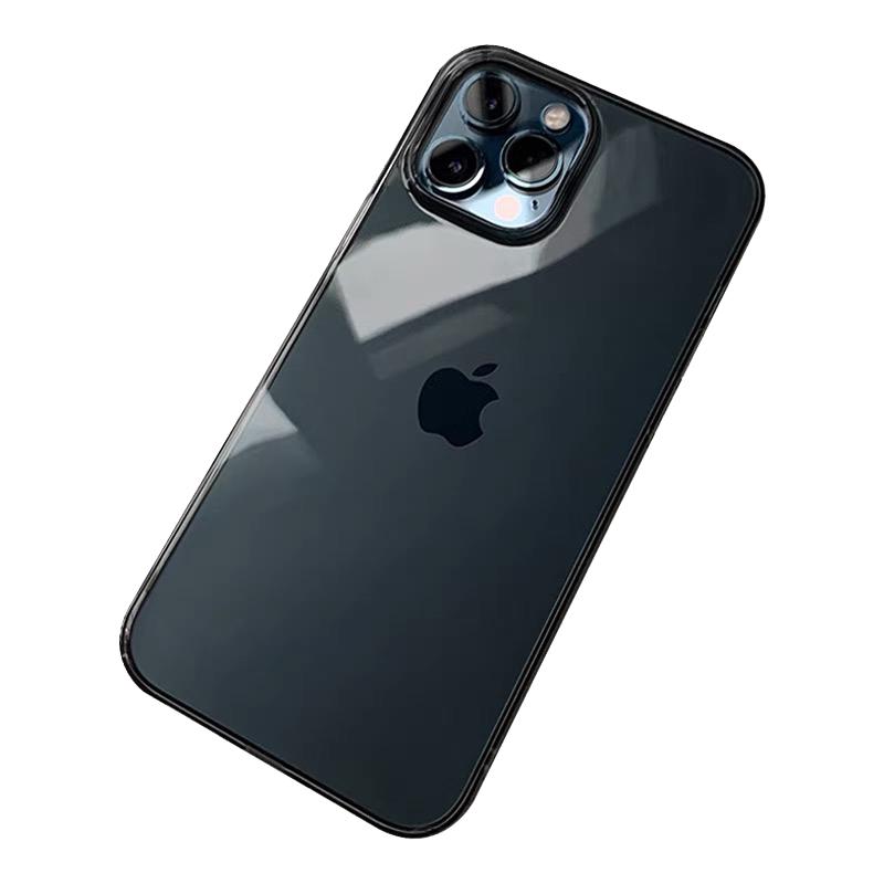 高级墨水黑灰色透明软壳适用iPhone16Pro苹果17PROMAX手机壳12男11女15新款17Pro全包14Prom