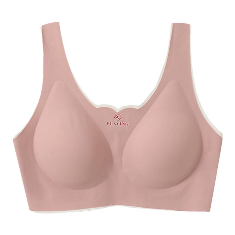 魅合无钢圈性感胸罩薄款无痕内衣女舒适乳胶内衣背心式文胸