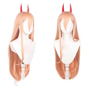 理想大力电锯人帕瓦浠cos假发橘色长发女链锯人动漫假毛现货包邮