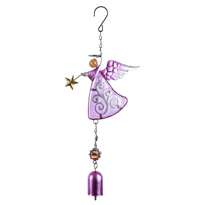 铁艺手工风铃挂饰门挂金属摆件阳台户外铃铛玻璃挂件女生生日礼物