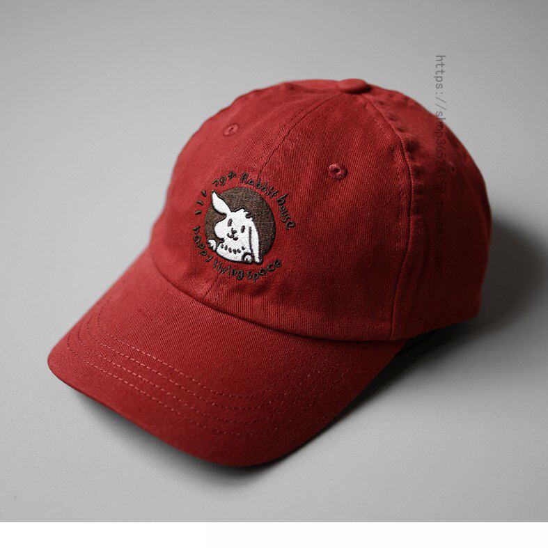 韩版帽子甜美可爱兔子刺绣软顶棒球帽情侣洋气休闲遮阳鸭舌帽男潮