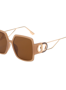 偏光方框个性女茶色超大框