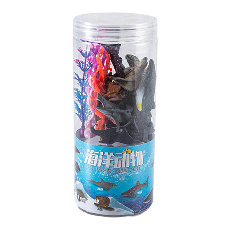 桶装仿真动物模型实心海洋世界