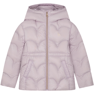 hazzys哈吉斯童装女童羽绒服25冬新中大童收腰高充绒抑菌外套