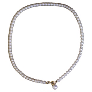 小立交《雪颂》手工定制极强光14K包金4-5mm天然淡水珍珠项链女