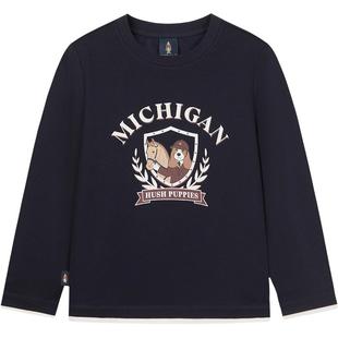 暇步士童装儿童长袖T恤春秋新品男童休闲t恤女童宝宝可爱套头衫