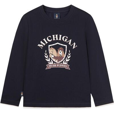 暇步士男童女童休闲长袖圆领T恤