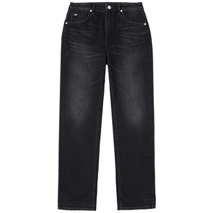 【张凌赫代言】Lee25秋冬新品411舒适高腰小直脚黑灰色女牛仔裤